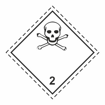 Знак перевозки опасных грузов «Класс 2.3. Токсичные газы» (светоотражающий металл ламинированный, 300х300 мм)